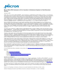 Micron Works with Qualcomm to Drive Innovation in Infotainment Systems for Next-Generation Vehicles