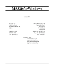 MS320®For Windows