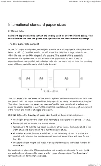 Paper Sizes, Sometimes Called the JIS B Or JB Series