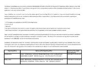 Reporting Dates