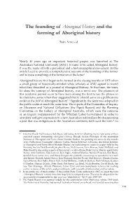 The Founding of Aboriginal History and the Forming of Aboriginal History