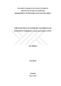 The Function of Literary Materials in Efficient Foreign Language Education