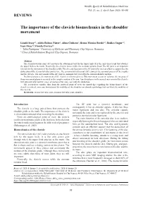 The Importance of the Clavicle Biomechanics in the Shoulder Movement