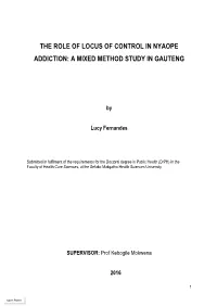 The Role of Locus of Control in Nyaope Addiction: a Mixed Method Study in Gauteng