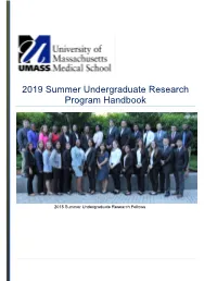 2019 Summer Undergraduate Research Program Handbook