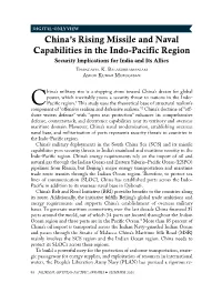 China's Rising Missile and Naval Capabilities in the Indo-Pacific