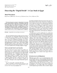Dissecting the “Digital Divide”: a Case Study in Egypt