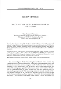 Review Articles Which Way the Project Fontes