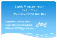 Septic Management – Part of Your HAB Prevention Tool Box Thanks To