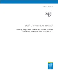 SGI UV for SAP HANA 1
