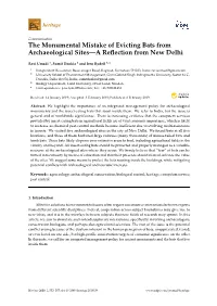 The Monumental Mistake of Evicting Bats from Archaeological Sites—A Reﬂection from New Delhi