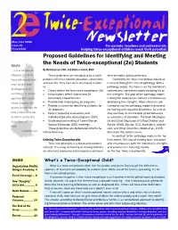Twice-Exceptionale 2May/June 2006 Newsletter Issuee 16 for Parents, Teachers and Professionals