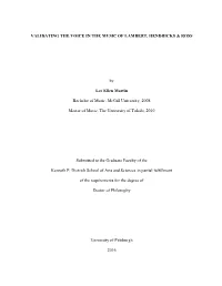 Validating the Voice in the Music of Lambert, Hendricks & Ross