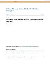 "Why Adams Needs to Modify His Divine-Command Theory One More Time"