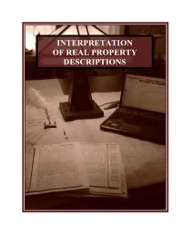 Interpretation of Real Property Descriptions