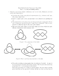Knot Module Lecture Notes (As of June 2005) Day 1 - Crossing and Linking Number