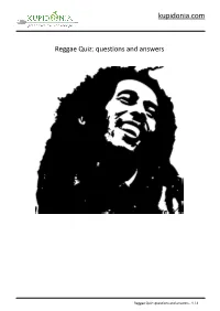 Reggae Quiz: Questions and Answers