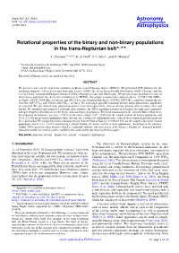 Rotational Properties of the Binary and Non-Binary Populations in the Trans-Neptunian Belt?,??