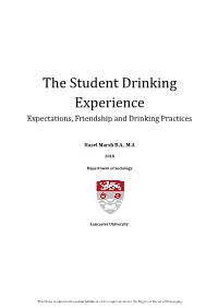 The Student Drinking Experience Expectations, Friendship and Drinking Practices
