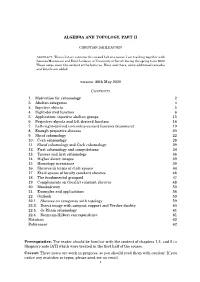 Algebra and Topology, Part Ii