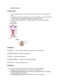 CIRCLE of WILLIS INTRODUCTION​: It Is a Hexagonal