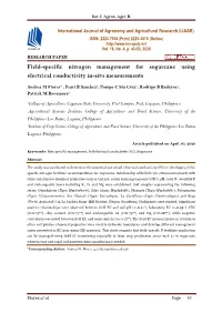 Field-Specific Nitrogen Management for Sugarcane Using Electrical Conductivity In-Situ Measurements
