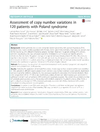 Assessment of Copy Number Variations in 120 Patients with Poland
