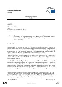 Opinion on the Council Decision on the Conclusion of the Agreement on the Withdrawal Of