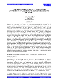 A Case Study on Merger of Skype and Microsoft