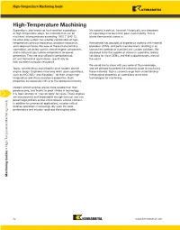 Aerospace — High-Temperature Machining Guide