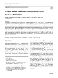 Disrupted Neuronal Trafficking in Amyotrophic Lateral Sclerosis
