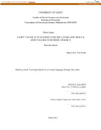 Fairy Tales in Teaching English Language Skills and Values in School Stage Ii
