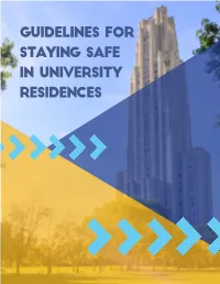 Guidelines for Staying Safe in University Residences Table of Contents