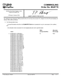 Order No. MU8778 COMMINGLING