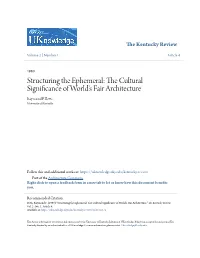 The Cultural Significance of World's Fair Architecture