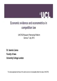 Economic Evidence and Econometrics in Competition Law