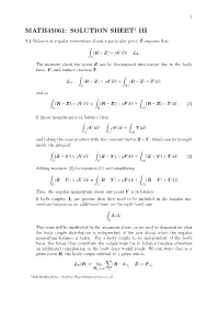 Math45061: Solution Sheet1 Iii