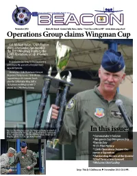Operations Group Claims Wingman Cup in This Issue