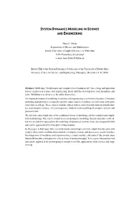 System Dynamics Modeling in Science and Engineering