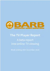 The TV Player Report a Beta Report Into Online TV Viewing