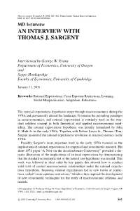An Interview with Thomas J. Sargent