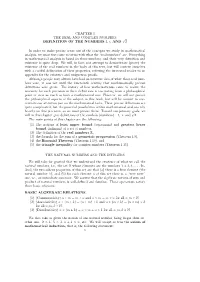 Chapter I, the Real and Complex Number Systems