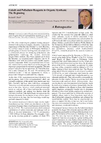 Cobalt and Palladium Reagents in Organic Synthesis: the Beginning