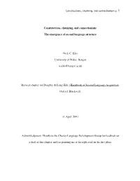 Constructions, Chunking, and Connectionism: the Emergence Of