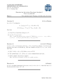Exercises for the Lecture Functional Analysis I Exercise 13 (2+2=4