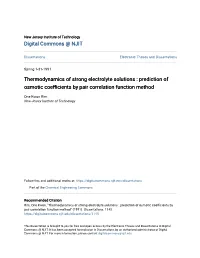 Prediction of Osmotic Coefficients by Pair Correlation Function Method" (1991)