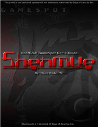 Shenmue Gamespot Guide
