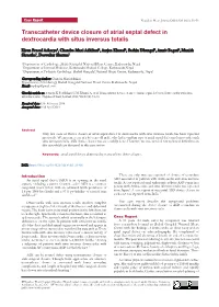 Transcatheter Device Closure of Atrial Septal Defect in Dextrocardia with Situs Inversus Totalis