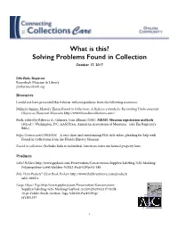 What Is This? Solving Problems Found in Collection October 17, 2017