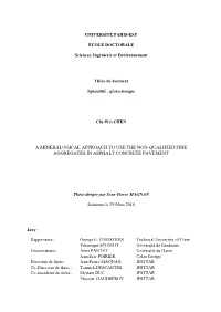 A Mineralogical Approach to Use the Non-Qualified Fine Aggregates in Asphalt Concrete Pavement